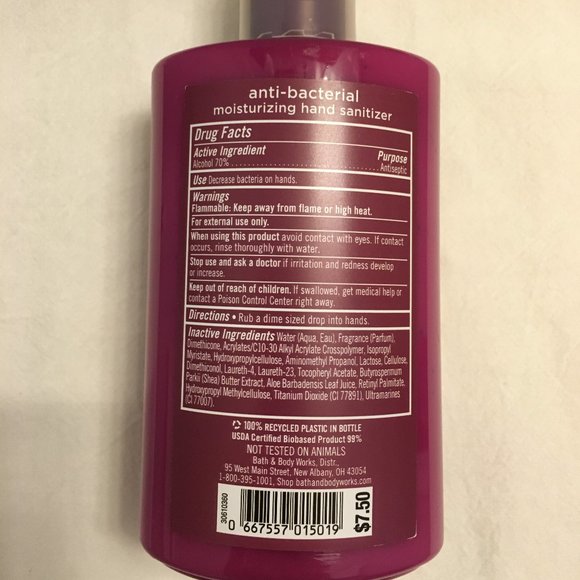 Bath & Body Works Blackberries & Basil Sanitizer - Picture 2 of 3